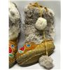 Image 3 : First Nations Beaded Footwear Mukluks Foot Approx: 7x2.5"  9"Tall