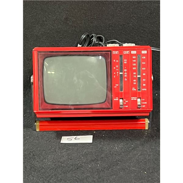 Vintage Citizen 5" B/W TV/AM/FM Radio JCTR112R Appr: 8"W 6.5"T 9.5"D