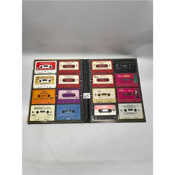 16 Vintage Cassette Tapes - Mostly Disney w/case