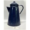 Image 1 : Blue Speckled Metal Coffee Percolator / Kettle Appr: 10.5"T 6.5"W