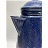 Image 3 : Blue Speckled Metal Coffee Percolator / Kettle Appr: 10.5"T 6.5"W