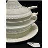 Image 2 : Porcelain Soup Tureen Server w/trivet & Ladle Italy Appr: 9"W 7.5"T