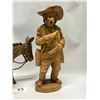 Image 2 : 2 Carved Figures Man and Donkey Tallest approx: 11.5"