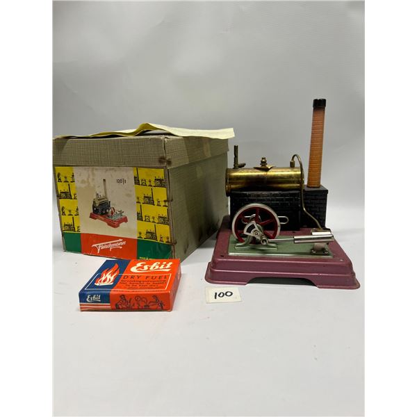 Vintage Fleischmann Model Toy Steam Engine 120/1 W. Germany Approx: 7x6" 7"T