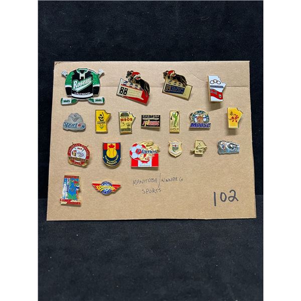 19 Mostly Winnipeg/Manitoba sports Collector Lapel Pin Back Pins