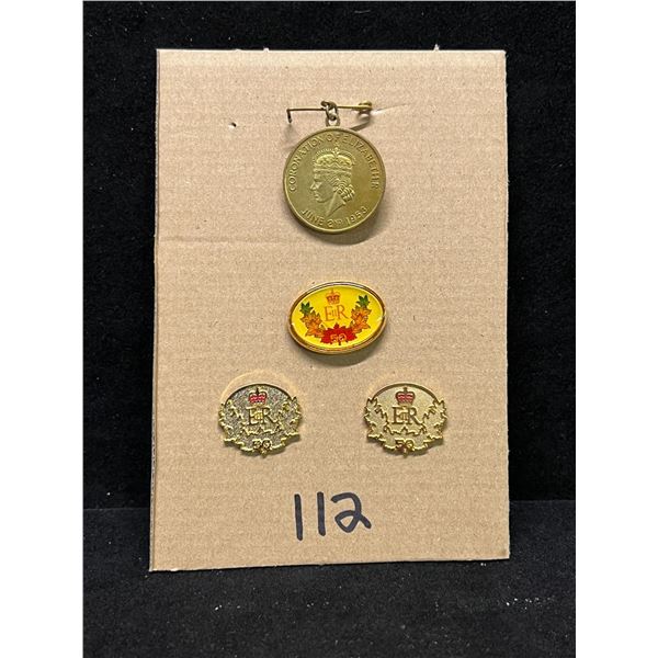 4 Mostly Coronation / Royal Family Collector Lapel Pin Back Pins