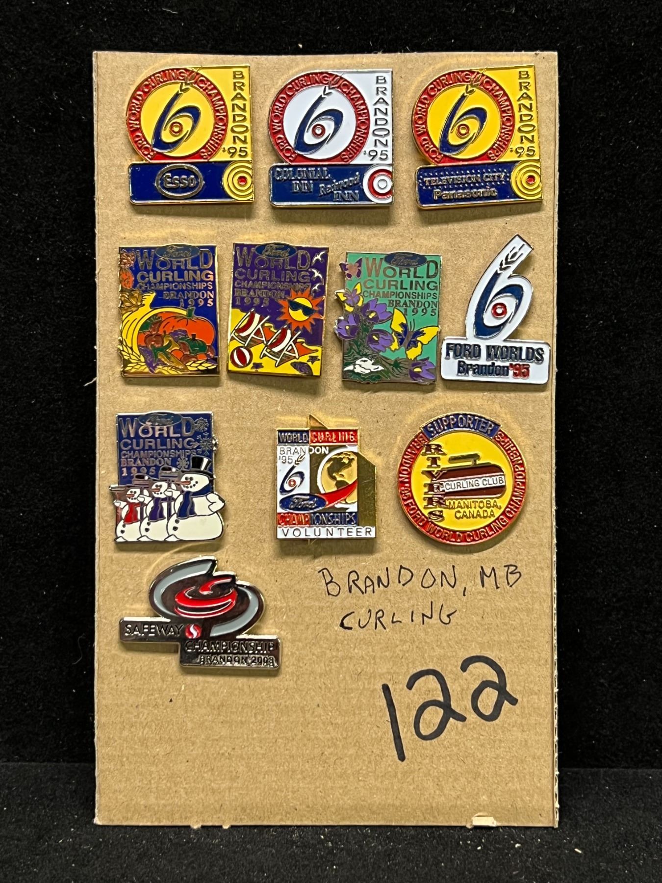 11 Mostly Brandon Manitoba Curling Collector Lapel Pin Back Pins
