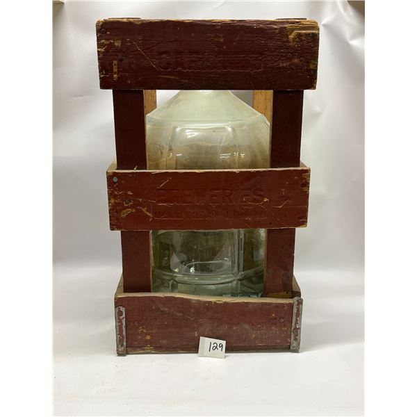 Vintage Carlings Breweries Manitoba Painted Crate w/ Bottle Appr: 12x12" 20.5" T