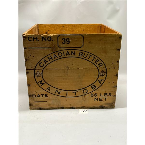 Vintage Manitoba Canadian Butter Wood Crate Approx: 13.5x13.25" 11.5"T