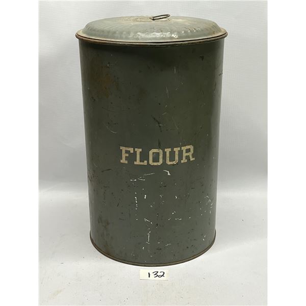 Vintage Metal Flour Tin - Some rust (see pics) Approx: 13"T 8"W