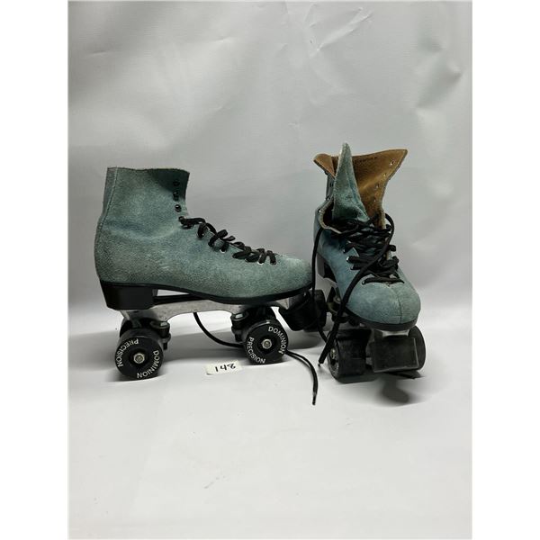 Vintage Marathon Canada Blue Suede? Rollerskates Foot Approx: 10x3.5"