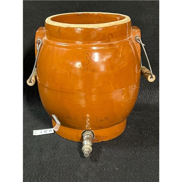 Medalta 3 Gallon Ice Water Dispenser Crock w/handles No lid Approx 12.25T 11W