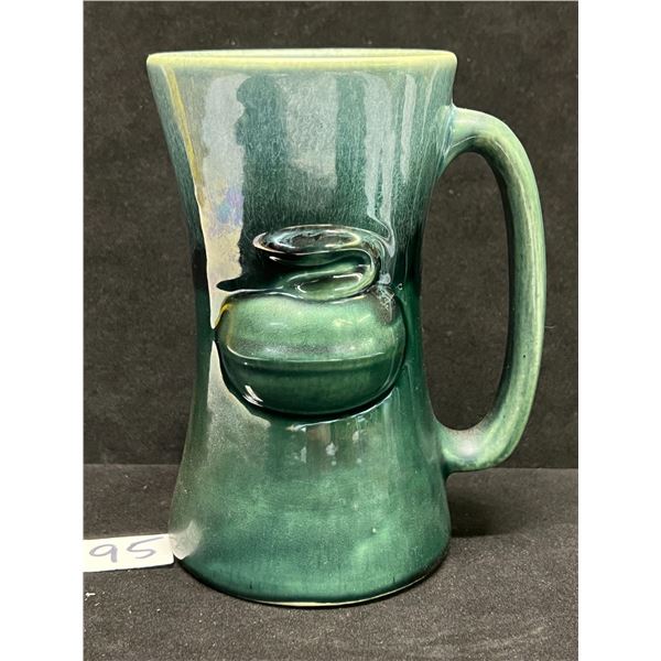 Vintage Curling Stone Ceramic Mug Quebec Canada Approx: 6"T 4.25"W