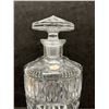 Image 3 : Heavy Cut Glass Decanter Barware Czechoslovakia w/Label Appr: 9.5"T 4.25"W