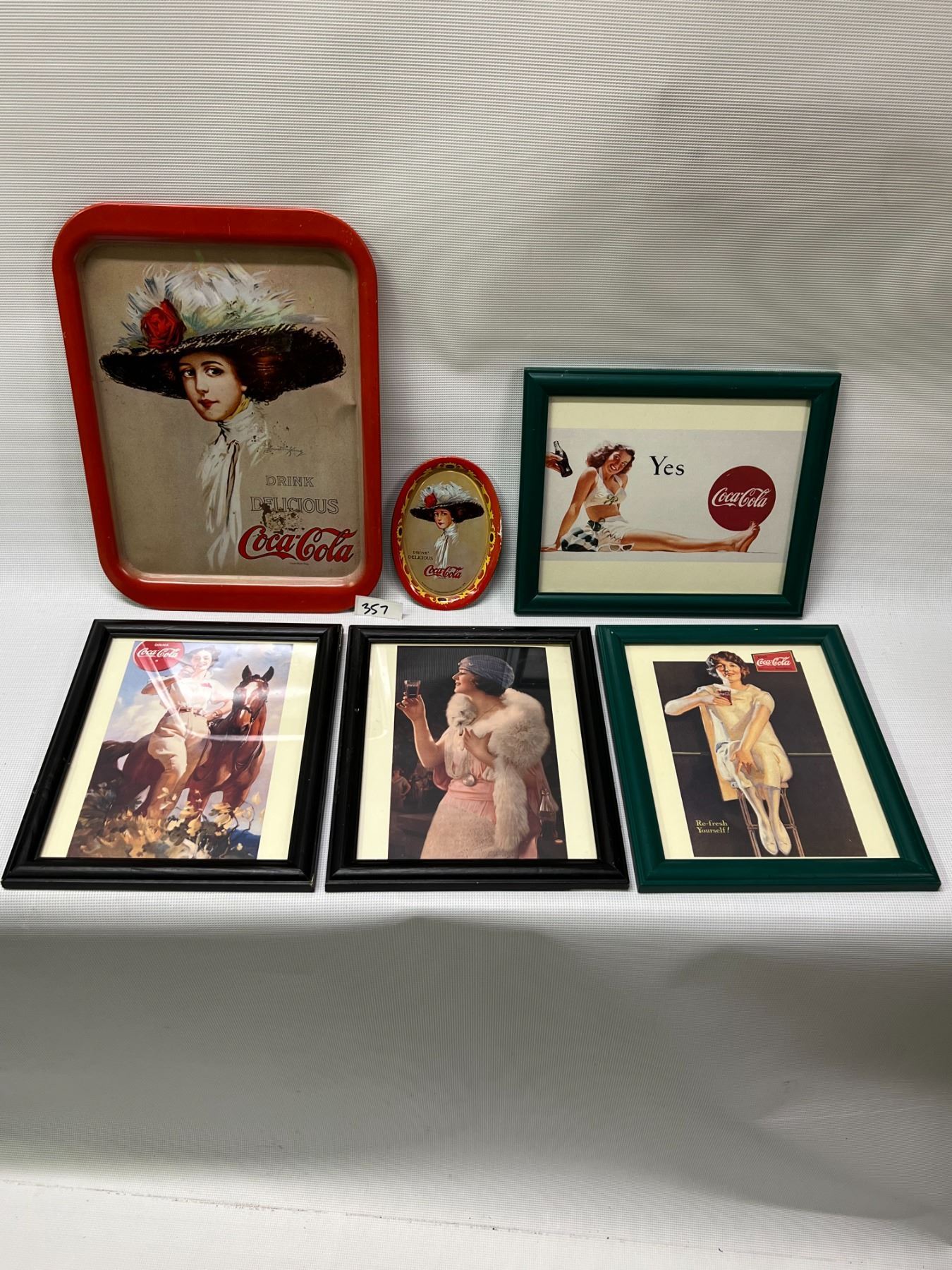 Coca-Cola Coke Tray Tip Tray & Framed Pictures