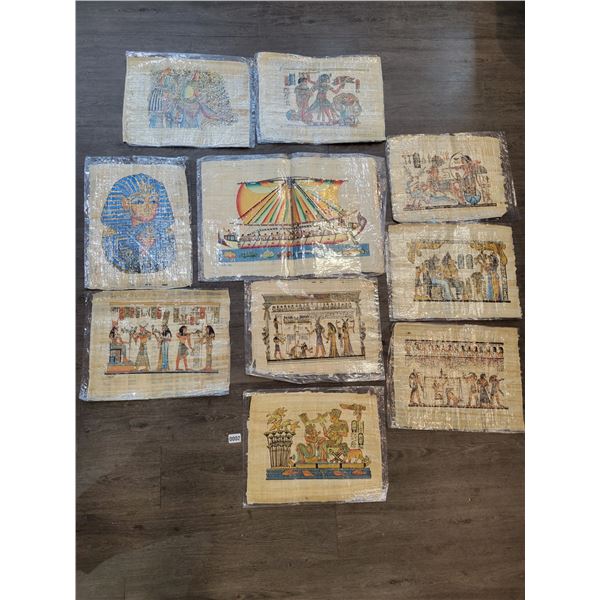 Egyptian Papyrus Paintings x10 (Art - Unframed) Average 17"w x 25"h