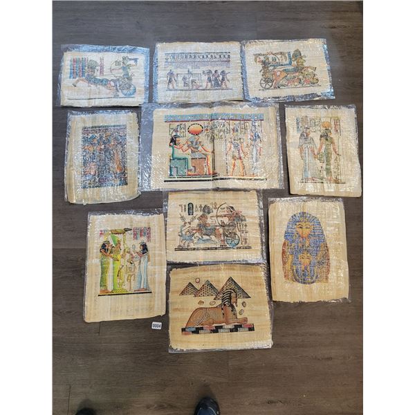 Egyptian Papyrus Paintings x10 (Art - Unframed) Average 17"w x 25"h