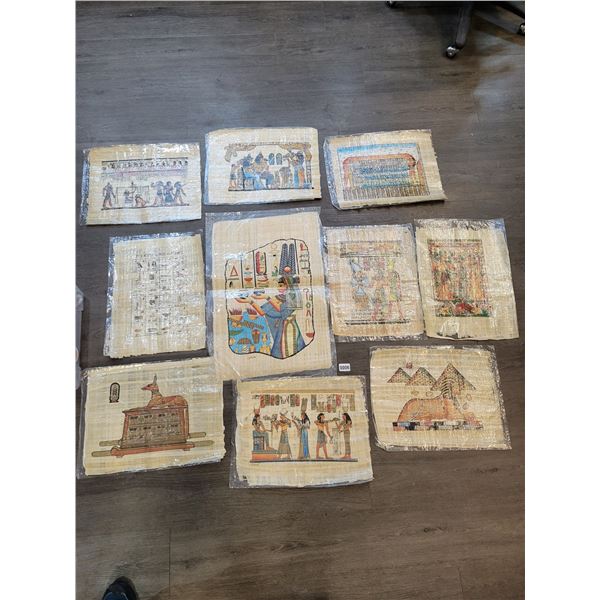 Egyptian Papyrus Paintings x10 (Art - Unframed) Average 17"w x 25"h