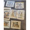 Image 4 : Egyptian Papyrus Paintings x10 (Art - Unframed) Average 17"w x 25"h
