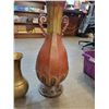 Image 3 : Vintage Floral Etched Brass Vase (Made in India) 14"h & Tall Metal Vase With Handles 30"h