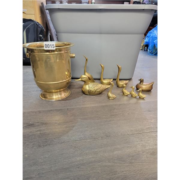 Brass Bucket - Ducks - Swan Collection (Some Solid Brass - Made in Korea)