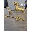 Image 1 : Brass Unicorn 14"h - Brass Cat/Umbrella 5"h - Large Brass Skeleton Key 10"l - Brass Lion Doorstop
