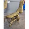 Image 3 : Vintage Matching Large & Medium Brass Eagle on Branch Sculptures 12 1/4"h x 18"w x 10"d (Largest)
