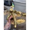 Image 5 : Vintage Matching Large & Medium Brass Eagle on Branch Sculptures 12 1/4"h x 18"w x 10"d (Largest)