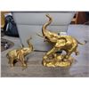 Image 1 : Vintage Large & Medium Korean Brass Elephant Sculptures 24 1/2" x 20 1/2" x 15" (Largest)