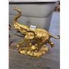 Image 3 : Vintage Large & Medium Korean Brass Elephant Sculptures 24 1/2" x 20 1/2" x 15" (Largest)