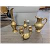 Image 1 : Assorted Vintage Brass Collectibles - Pitchers - Swan Dish - "Money Bag" - Small Vase