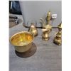 Image 2 : Assorted Vintage Brass Collectibles - Salt & Pepper Shakers - Coffee Pot - Tea Pot - Candle Holder