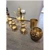 Image 3 : Assorted Vintage Brass Collectibles - Salt & Pepper Shakers - Coffee Pot - Tea Pot - Candle Holder