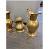 Image 2 : Assorted Brass Collectibles - Vases - Pitcher - Highest is 13 1/5"