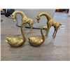 Image 1 : Vintage Korean Brass Giraffes (Male & Female) - Swans (Male & Female)