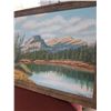 Image 3 : Vintage Oil Painting on Canvas of Mountain Scene by Brian Ehnis 21"h x 26 1/2"w