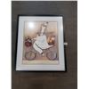 Image 1 : Framed Print of a Chef Riding a Bicycle by Jennifer Garant 21 1/2"w x 25 1/2"h