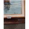 Image 2 : Vintage Framed Henry Berte Signed Italian Villa Boats Seascape Oil Painting Provenance 31"h x 55"w