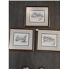 Image 1 : Three Framed Prints of England Streets by Tom Tinkler - 15 1/2"w x 13 1/2"h