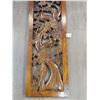 Image 2 : Vintage Balinese Peacock Panel Wall Art (Hand Carved) 35"h x 11 1/2"w