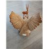 Image 3 : Vintage Hand Carved Wooden Statues - Eagle 9"w x 6"d x 13"h Antelope 10"h x 4.5"w x 2"d