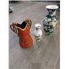 Image 1 : Vintage Decorative Vases - Tallest 16"h - Red Vase 14"h - Shortest 10"h