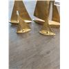 Image 2 : Vintage Taiwanese Brass Sailboats x4 Largest 15"h - Medium 11 1/2"h - Smallest both are 6"h
