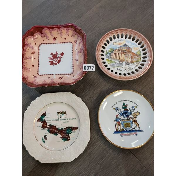 Assorted Decorative Plates x4