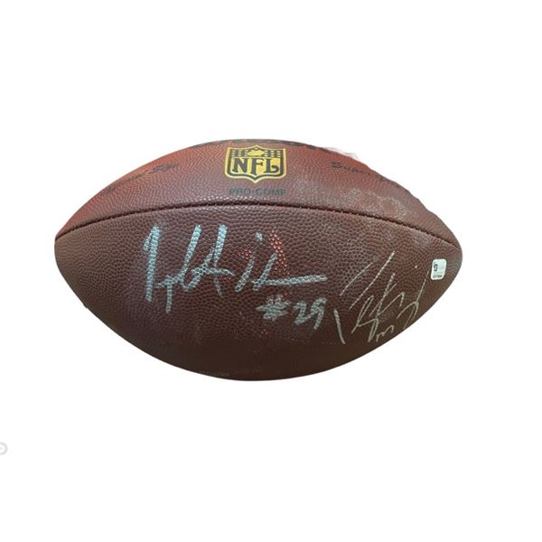 Peyton Manning & Joseph Addai Signed Football