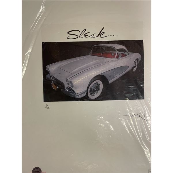 "Sleek" 1961 Chevrolet Corvette C1  Fairchild Paris Print Art Collection