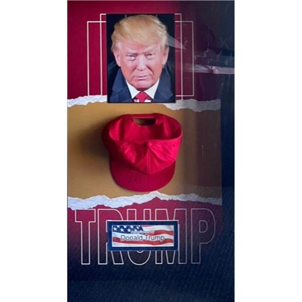 Donald Trump Signed MAGA Hat in Shadowbox Frame