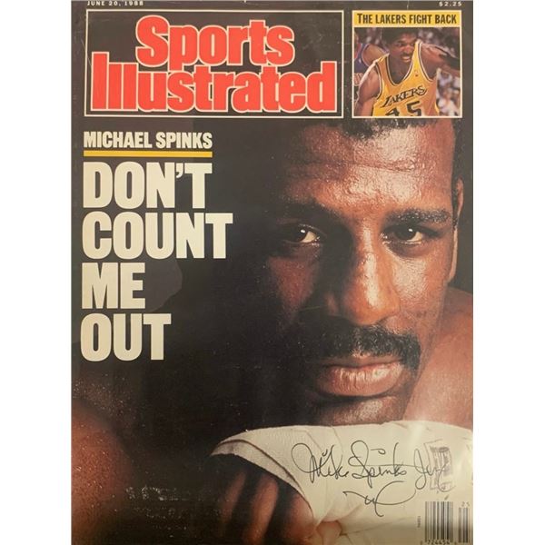 Michael Spinks Signed Sports Illustrated:Cover , June 20, 1988