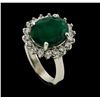 Image 4 : 3.75 ctw Emerald and Diamond Ring - 14KT White Gold