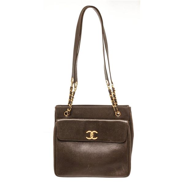 Chanel Black Leather CC Shoulder Bag